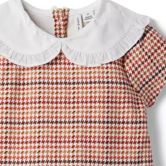 Janie and Jack Houndstooth Plaid Pointe Dress 12-18 months - Picture 4 of 9